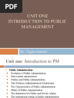 Unit One Introduction To Public Management: By: Zigiju Samuel