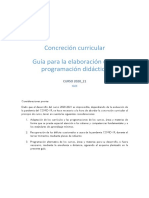 Concreción Curricular. 2020. Guía para La Elaboración de La Programación Didáctica