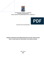 Sistema Construtivo em Painéis Monolíticos de Eps Uma Solução para A Construção de Habitações Populares No Brasil.