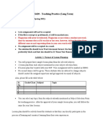 TPTG620 - Teaching Practice (Long Term) : Assignment Lesson Plan (Spring 2021) Total Marks: 10 Instructions