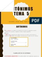 Antónimos Tema 5 (4° Grado)