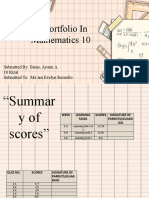 E - Portfolio in Mathematics 10: Submitted By: Binas, Ayumi A. 10 Rizal Submitted To: Ma'am Evelyn Resuello