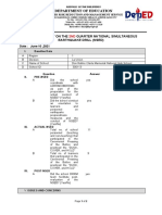 Department of Education: Annex B. Report On The Quarter National Simultaneous Earthquake Drill (Nsed)