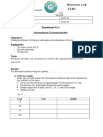 Experiment No.1 Attenuation in Transmission Line Objectives: Equipments