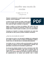 Guía - Cómo Escribir Una Receta de Cocina