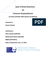 The Impact of Brand Awareness On Consumer Buying Behavior-A Study of Powder Milk Industry of Pakistan-Roll No. 1635233 & 1635235