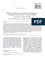 Relations Among Perceived Parental Rearing Behaviors, Attachment Style, and Worry in Anxious Children