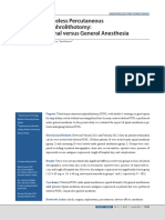 Tubeless Percutaneous Nephrolithotomy: Spinal Versus General Anesthesia