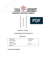 Saraswati Multiple Campus: Project Work On Information System in Nabil Bank