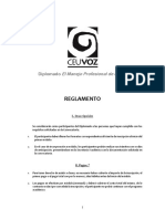 Reglamento Interno de Funcionamiento DIPLOMADO El Manejo Profesional de La Voz