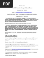 The DSM V and The Concept of Mental Illness Lecture Notes