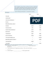 Exercises Exercise 1 (Periodic) Cramer Company Uses Periodic Inventory Procedure. Determine