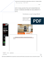 Informe de Seguimiento y Evaluacion Poa 2015 Ministerio de Obras Públicas, Servicios y Vivienda Informe de Seguimiento y Evaluación Del Poa PDF