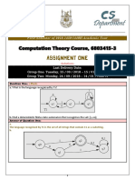 Assignment One: Computation Theory Course, 6803415-3