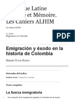 Emigracion y Exodo en La Historia de Colombia