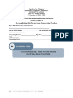 Accomplishing Exit Forms From Cooperating Teacher