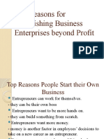 The Reasons For Establishing Business Enterprises Beyond Profit