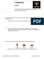 Problems Worksheet: Specific Heat Capacity