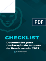 Checklist - Documento para Declaração Do IR Versão 2021