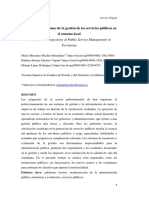 Gestion de Servicios Publicos en El Entorno Local