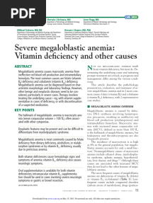 Severe Megaloblastic Anemia: Vitamin Defi Ciency and Other Causes