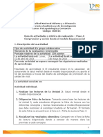 Guía de Actividades y Rúbrica de Evaluación - Paso 4 - Comprensión y Acción Desde El Modelo Biopsicosocial