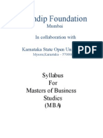 Distance MBA Master of Business Administrator Syllabus by KSOU