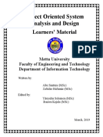 Object Oriented System Analysis and Design: Learners' Material