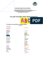 Taller Vocabulario para Eventos