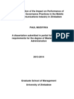 Musiyiwa An Evaluation of The Impact On Performance of Corporate Governance Practices