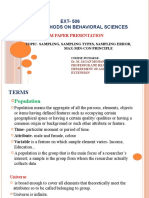 EXT-506 Research Methods On Behavioral Sciences: Term Paper Presentation