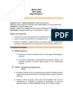 Música 2021, 10mo Grado. Hoja Formativa 1