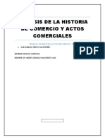 Analisis de La Historia DE COMERCIO Y ACTOS COMERCIALES