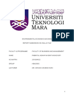 Environmental Economics (Eco646) Report Submission On Wall-E Film