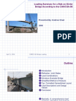 Loading Summary For A Slab On Girder Bridge According To The CAN/CSA-S6