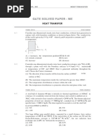 Gate Solved Paper - Me: Heat Transfer