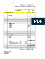 Detailed Estimate: Project Title: Location: Duration