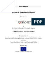 CaribExport - Report Opportunities For Doing Business Between CARIFORUM States & The French Caribbean Outermost Regions (FCORs) - Nov 2010