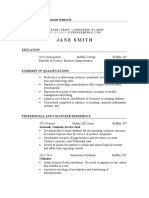 Internship Resume Example