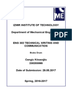 Izmir Institute of Technology Department of Mechanical Engineering