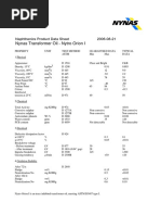 Nynas Transformer Oil - Nytro Orion I: Naphthenics Product Data Sheet 2006-08-21