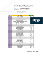 Initiation To Scientific Research #Masterinttic2020 Exam Marks