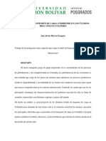 Análisis Transporte Carga Terrestre Últimos 3años Colombia Resumen