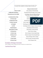 Examples of Energy Conversion: Coal-Fired Power Plant