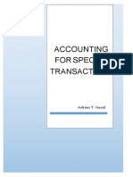 Accounting For Special Transactions: Adrian T. Noval