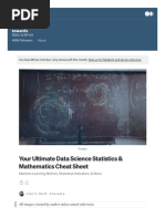 Data Science Statistics Mathematics Cheat Sheet