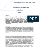 Gabarito Emerj CP V A Direito Da Criança e Do Adolescente Temas 1 e 2