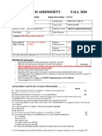 Final Term Assessment FALL 2020: Student's Name Noor Nabi Shaikh Registration Number 1711125