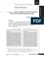 Crítica A La Cultura Organizacional de La Gestión Del Sistema de Justicia Penal Peruano