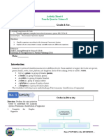 Act Sheet 4 4th Quarter Science 8